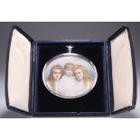 AN EDWARDIAN SILVER FRAMED PORTRAIT MINIATURE