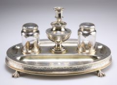 A VICTORIAN SILVER GILT DESK STANDISH