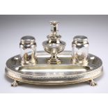 A VICTORIAN SILVER GILT DESK STANDISH