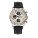 A GENTS STEEL BREITLING NAVITIMER STRAP WATCH