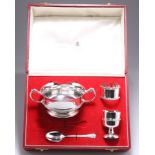 AN ELIZABETH II SILVER CHRISTENING SET