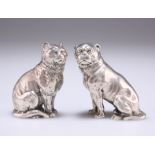 A PAIR OF VICTORIAN SILVER NOVELTY PEPPER POTS