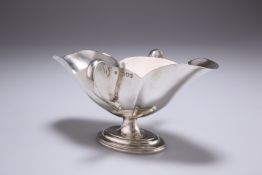 A VICTORIAN SILVER DOUBLE-LIP SAUCEBOAT