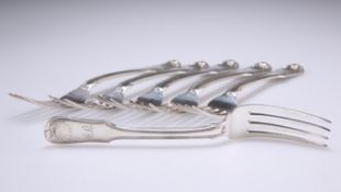 A SET OF SIX GEORGE III SILVER DESSERT FORKS