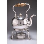 A GEORGE I SILVER KETTLE ON STAND