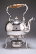 A GEORGE I SILVER KETTLE ON STAND