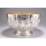 A LARGE VICTORIAN SILVER 'CHINOISERIE' PUNCH BOWL