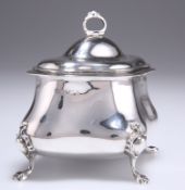 A GEORGE V SILVER TEA CADDY