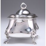 A GEORGE V SILVER TEA CADDY