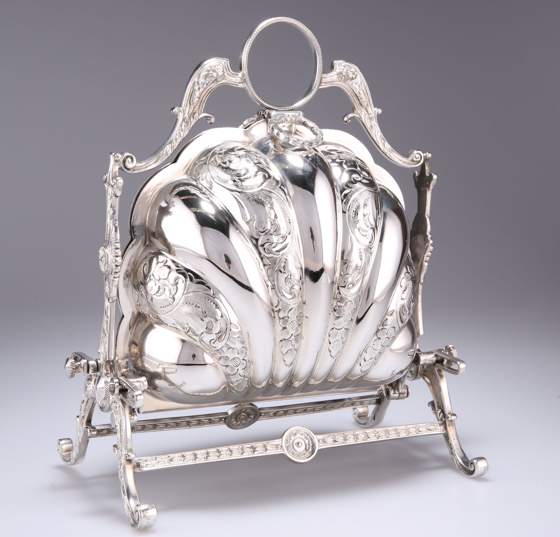 A VICTORIAN SILVER-PLATED MUFFIN DISH