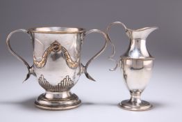 AN OLD SHEFFIELD PLATE TWO-HANDLED CUP, CIRCA 1785