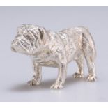 AN ELIZABETH II CAST SILVER MODEL OF A BRITISH BULLDOG