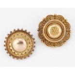 TWO VICTORIAN ETRUSCAN REVIVAL BROOCHES