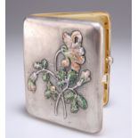 A RUSSIAN SILVER AND ENAMEL CIGARETTE CASE