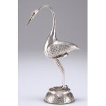 AN ASIAN SILVER MODEL OF A STORK