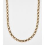 A 9CT GOLD FANCY LINK CHAIN NECKLACE