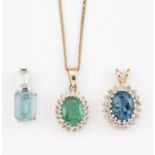 THREE GEM-SET PENDANTS