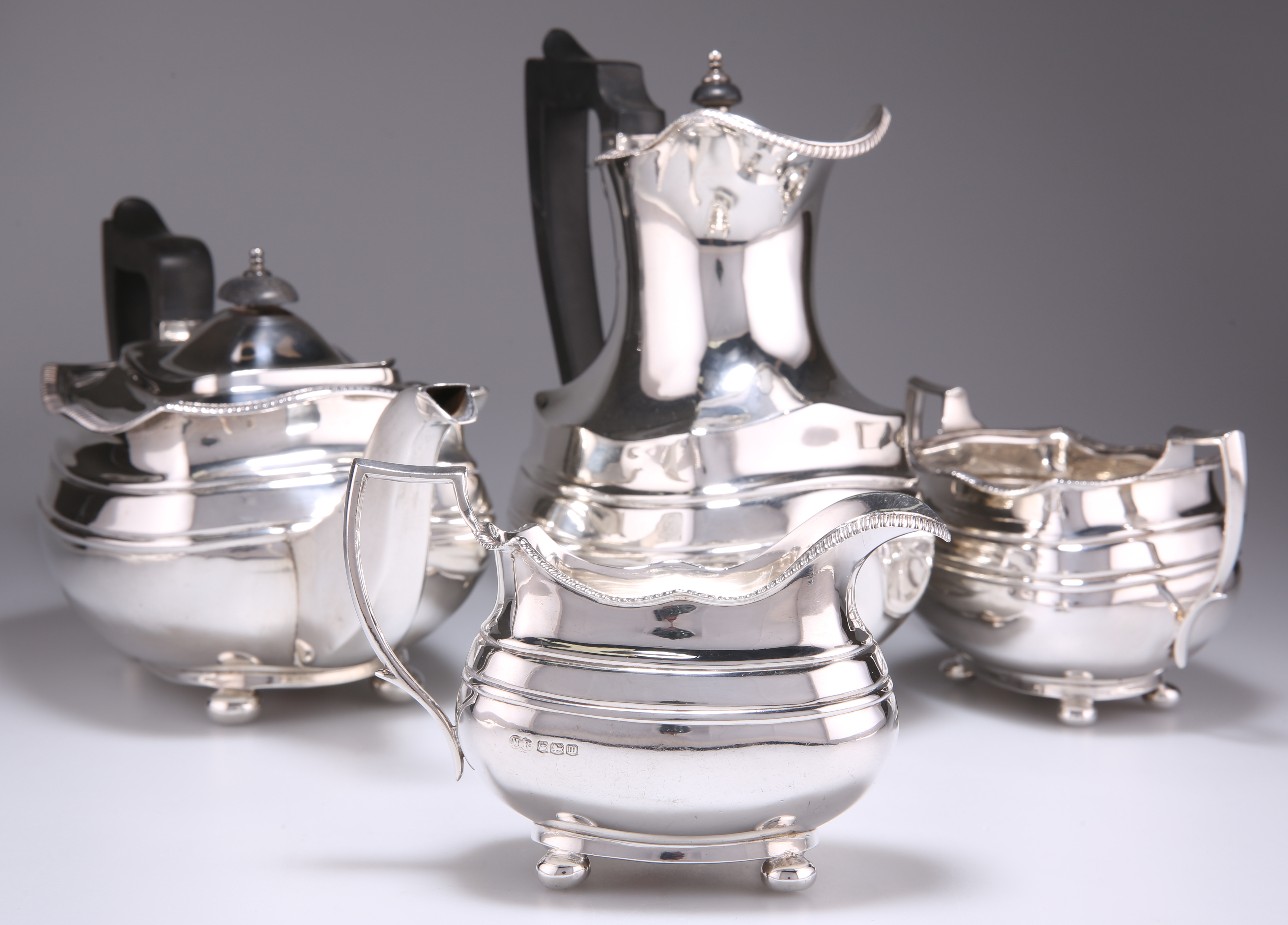 A GEORGE V SILVER FOUR-PIECE TEA SERVICE - Image 2 of 3