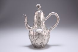 A 19TH CENTURY CHINESE SILVER COFFEE POT