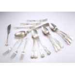 A GROUP OF VICTORIAN KINGS PATTERN SILVER FLATWARE