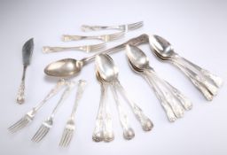 A GROUP OF VICTORIAN KINGS PATTERN SILVER FLATWARE