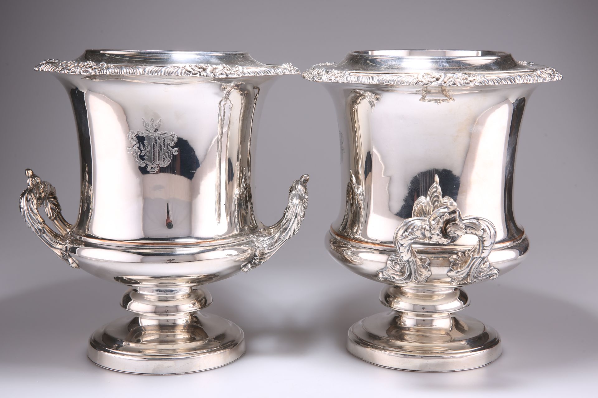 A PAIR OF OLD SHEFFIELD PLATE WINE COOLERS - Image 2 of 3