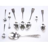 A COLLECTION OF NINE GEORGIAN AND LATER SILVER SPOONS