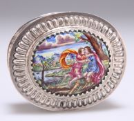 A GERMAN SILVER AND ENAMEL BOX