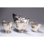 A GEORGE VI SILVER THREE-PIECE TEA SERVICE