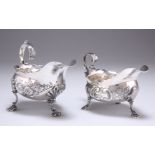 TWO 18TH CENTURY SILVER CREAM BOATS