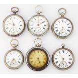 A GROUP OF SIX VARIOUS POCKET WATCHES