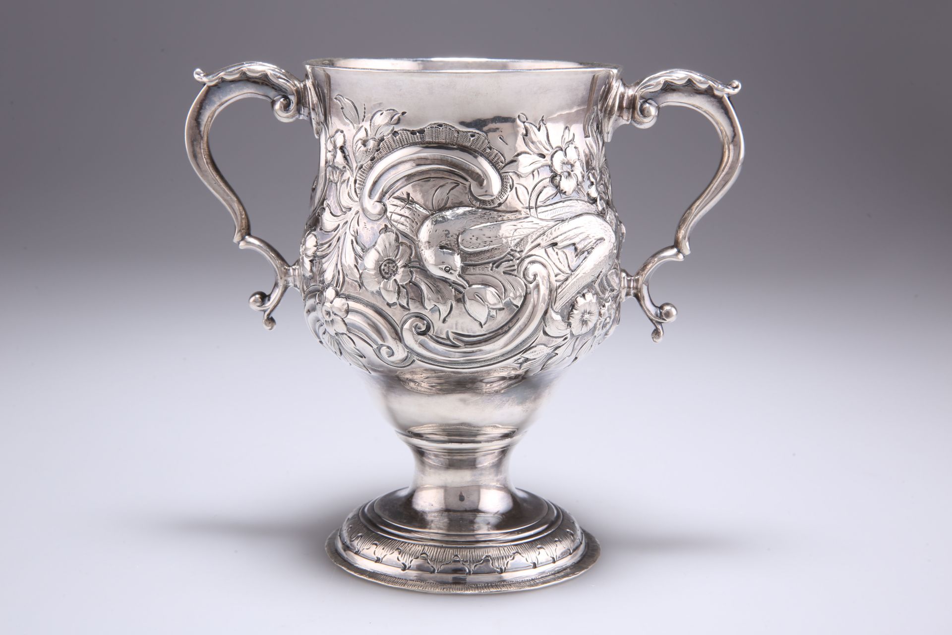 A GEORGE III IRISH SILVER TWO-HANDLED CUP