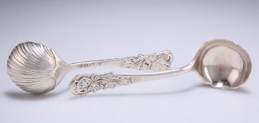 A PAIR OF GEORGE II ROCOCO SILVER SAUCE LADLES