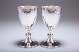 A PAIR OF ELIZABETH II SILVER IMPORT GOBLETS