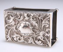 A LATE VICTORIAN SILVER MATCHBOX HOLDER