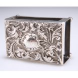 A LATE VICTORIAN SILVER MATCHBOX HOLDER