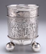 A LATE 19TH CENTURY GERMAN SILVER 'HUNTING' BEAKER