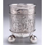 A LATE 19TH CENTURY GERMAN SILVER 'HUNTING' BEAKER