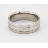 A PALLADIUM DIAMOND BAND RING