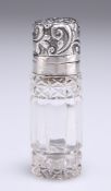 A VICTORIAN SILVER-CAPPED PERFUME BOTTLE