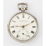 A SILVER POCKET WATCH BY CHARLES PITT