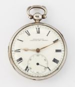 A SILVER POCKET WATCH BY CHARLES PITT