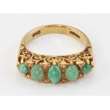 AN 18CT GOLD TURQUOISE AND DIAMOND RING