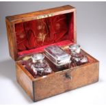 A SET OF THREE GEORGE III CUT-GLASS TEA CADDIES