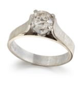 AN 18CT WHITE GOLD SOLITAIRE DIAMOND RING