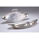 TWO OLD SHEFFIELD PLATE SNUFFER TRAYS, CIRCA 1800