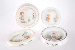 FOUR MABEL LUCIE ATTWELL SHELLEY CHINA BABY PLATES