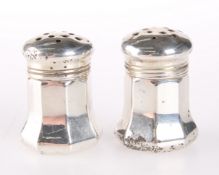 PAIR OF MINIATURE STERLING SILVER PEPPERS