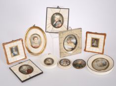 TEN VARIOUS PORTRAIT MINIATURES