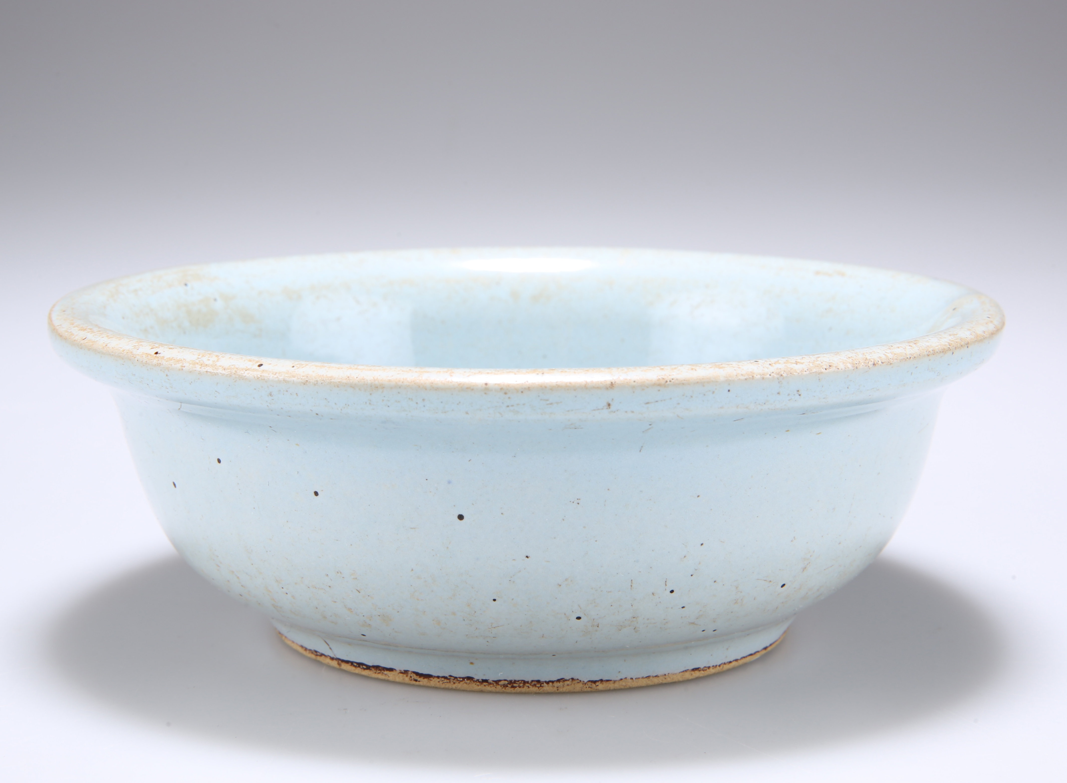 A CHINESE BLUE GLAZED POTTERY BOWL, POSSIBLY YUAN DYNASTY